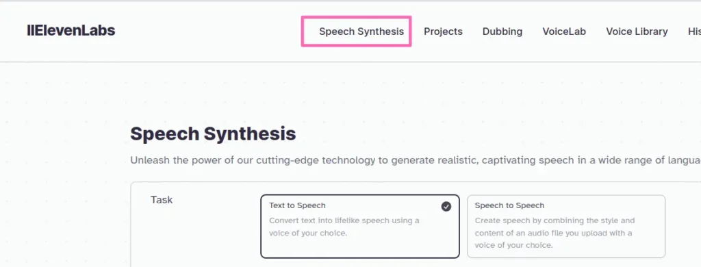 Syntezator mowy online ElevenLabs