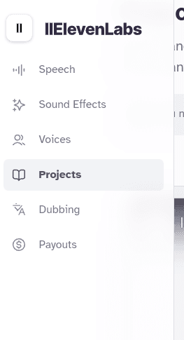 Projects w ElevenLabs
