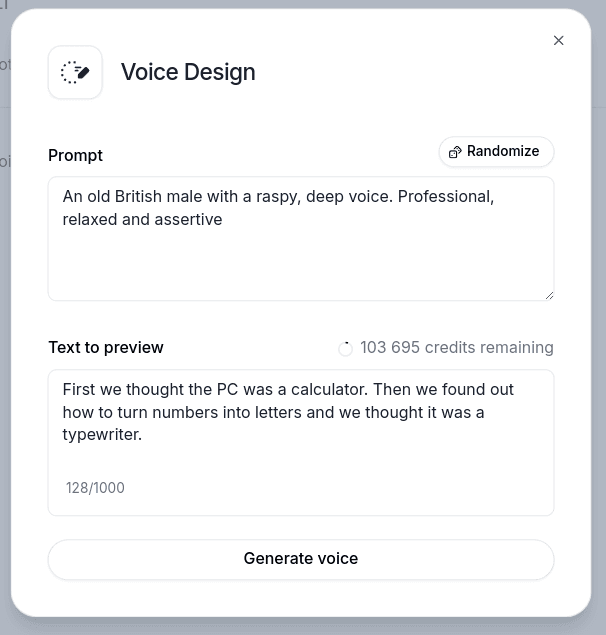 Stwórz dowolny głos AI za pomocą ElevenLabs Voice Design