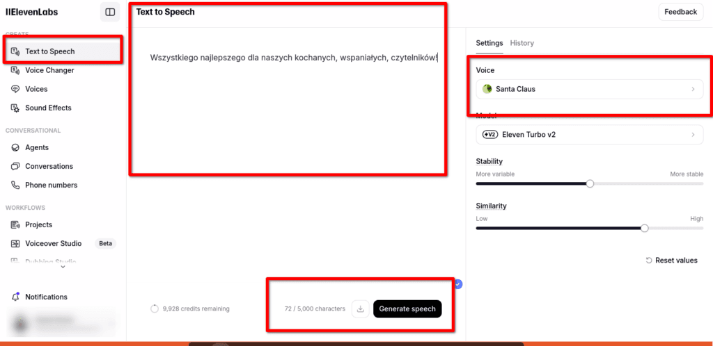 Mikołaj AI, czyli jak wygenerować głos świętego Mikołaja za pomocą ElevenLabs?